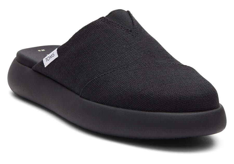 Black / Black Women's Toms Mallow Mule Heritage Canvas Mules Ireland | IE204-051