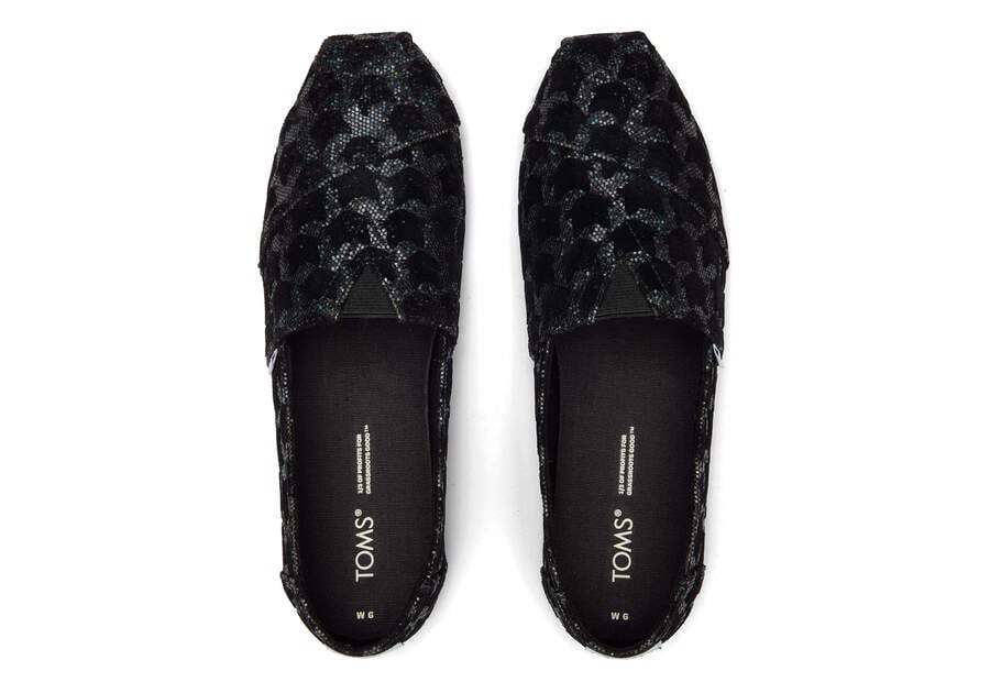 Black Cats Women's Toms Alpargata Glitter Cats Alpargatas Ireland | IE453-988