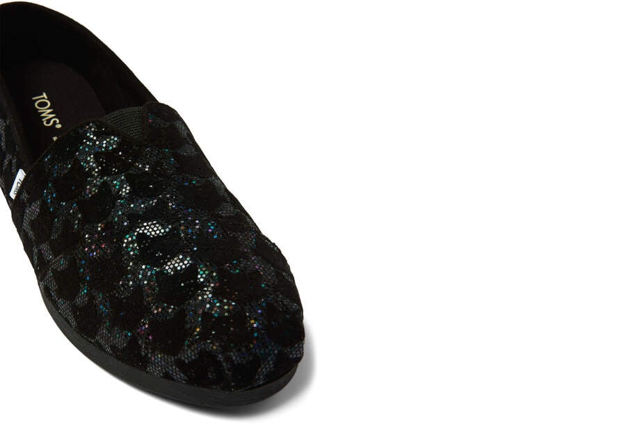 Black Cats Women's Toms Alpargata Glitter Cats Alpargatas Ireland | IE453-988