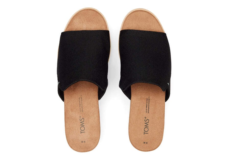 Black Heavy Canvas Women's Toms Diana Mule Sandal Sandals Ireland | IE550-943