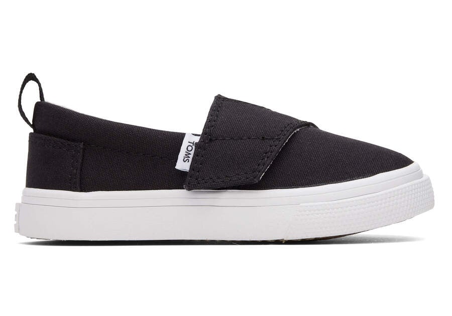 Black Kids' Toms Tiny Fenix Slip-On Canvas Sneakers Ireland | IE707-462