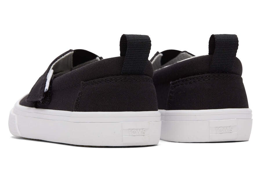 Black Kids' Toms Tiny Fenix Slip-On Canvas Sneakers Ireland | IE707-462