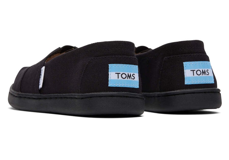 Black Kids' Toms Youth Alpargata Canvas Alpargatas Ireland | IE486-961