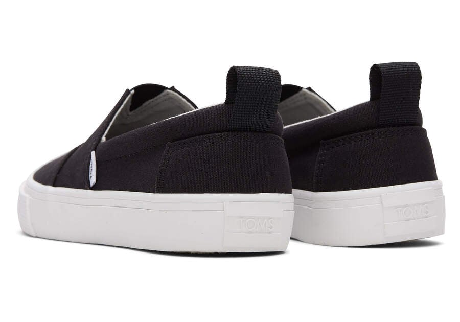 Black Kids' Toms Youth Fenix Slip-On Canvas Sneakers Ireland | IE848-178