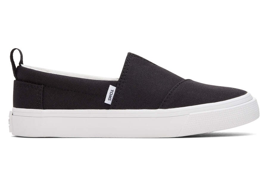 Black Kids\' Toms Youth Fenix Slip-On Canvas Sneakers Ireland | IE848-178