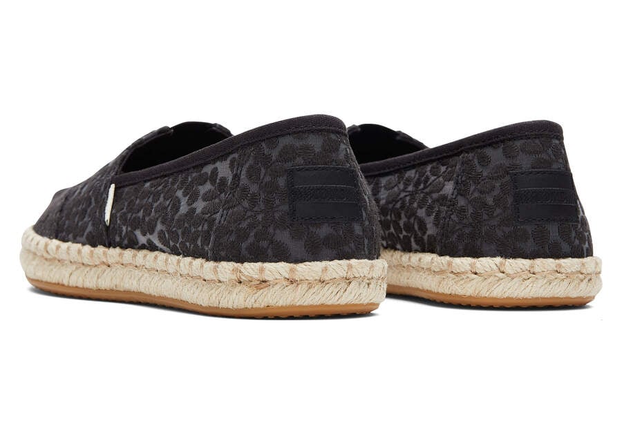 Black Lace Women's Toms Alpargata Rope Espadrille Espadrilles Ireland | IE948-712