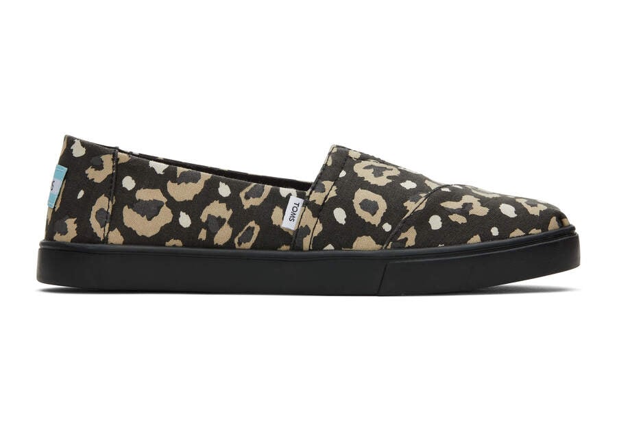 Black Leopard Women\'s Toms Alpargata Cupsole Slip On Sneakers Ireland | IE667-868