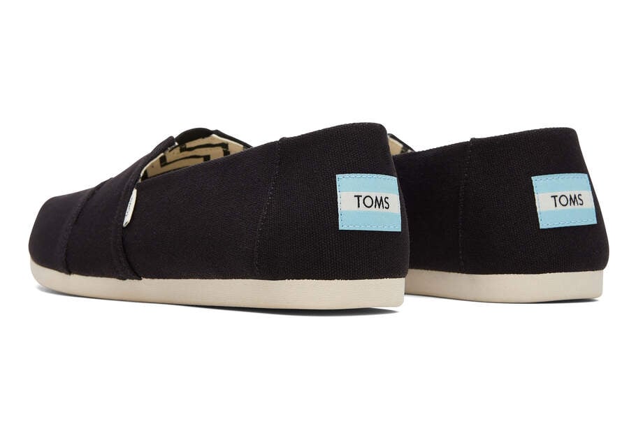 Black Men's Toms Alpargata Recycled Cotton Canvas Alpargatas Ireland | IE143-635