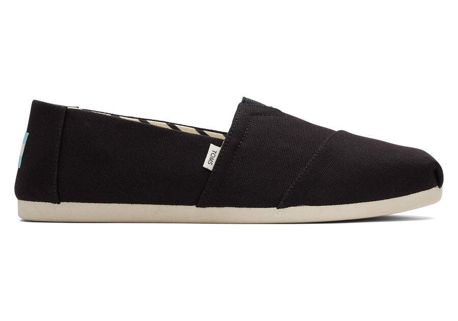 Black Men\'s Toms Alpargata Recycled Cotton Canvas Alpargatas Ireland | IE143-635