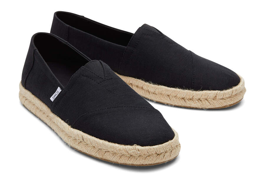 Black Men's Toms Alpargata Rope 2.0 Alpargatas Ireland | IE474-970