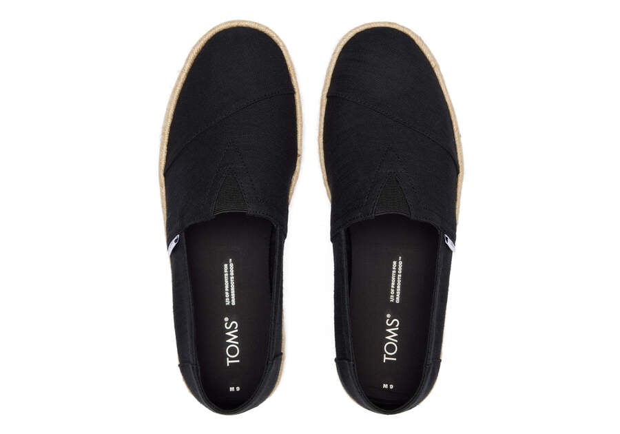 Black Men's Toms Alpargata Rope 2.0 Alpargatas Ireland | IE474-970