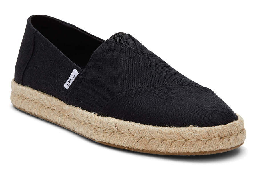 Black Men's Toms Alpargata Rope 2.0 Alpargatas Ireland | IE474-970