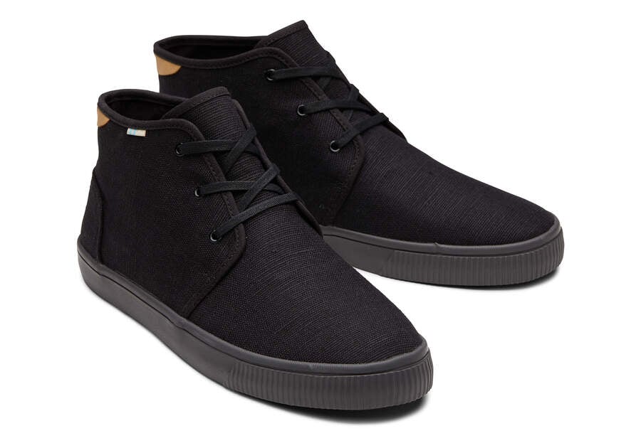 Black Men's Toms Carlo Mid Sneaker Sneakers Ireland | IE345-030