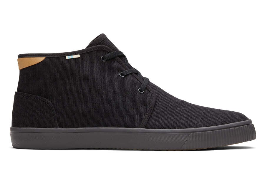 Black Men\'s Toms Carlo Mid Sneaker Sneakers Ireland | IE345-030