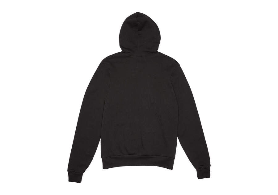 Black Men's Toms Striped Logo Fleece Hoodie Hoodie Ireland | IE731-221