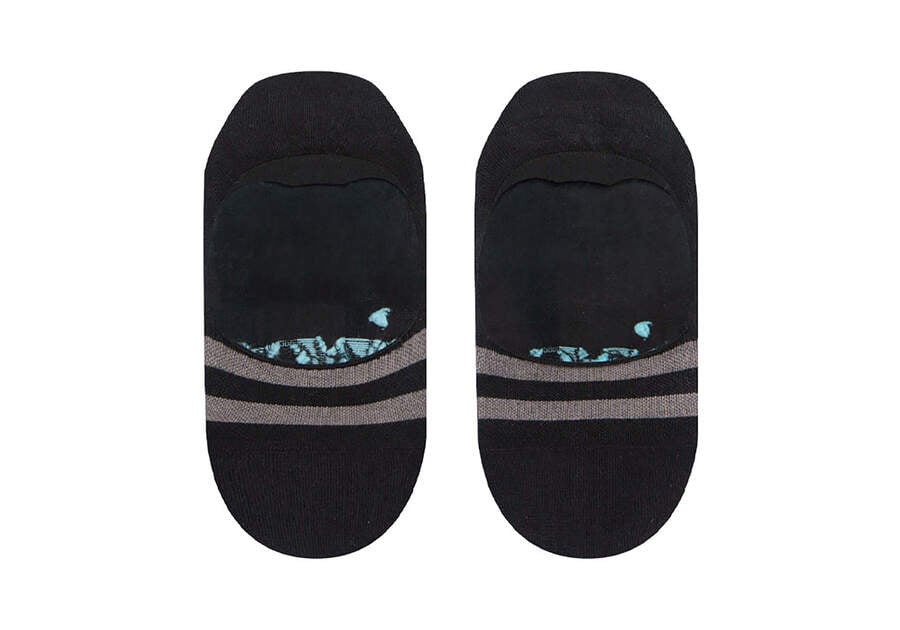 Black Men's Toms Ultimate No Show Socks Black Socks Ireland | IE868-674