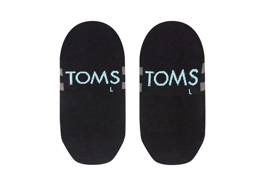 Black Men's Toms Ultimate No Show Socks Black Socks Ireland | IE868-674