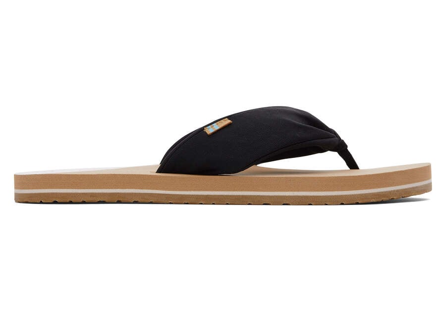 Black Repreve Jersey Women's Toms Piper Flip Flop Sandals Ireland | IE786-439