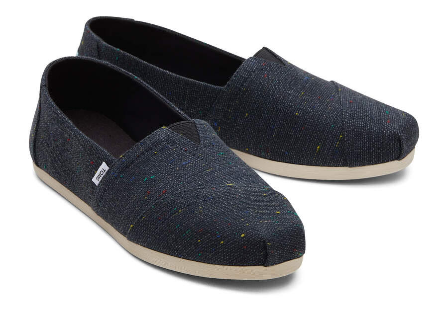 Black Speckled Slub Women's Toms Alpargata Speckled Recycled Cotton Alpargatas Ireland | IE496-056