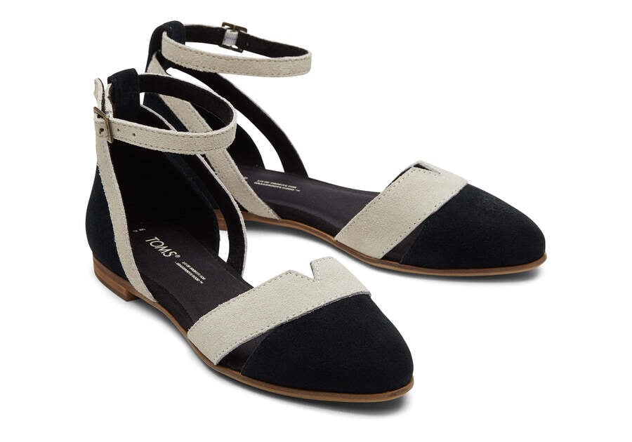 Black Suede Women's Toms Juliannah Flat Flat Shoes Ireland | IE491-838