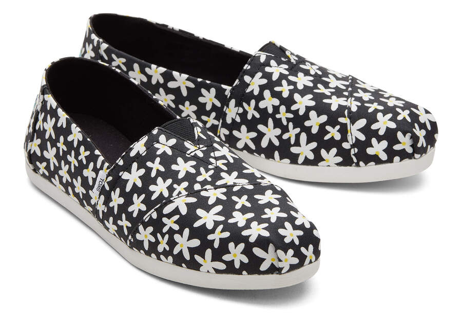 Black Sun Daisies Women's Toms Alpargata Sun Daises Alpargatas Ireland | IE355-193