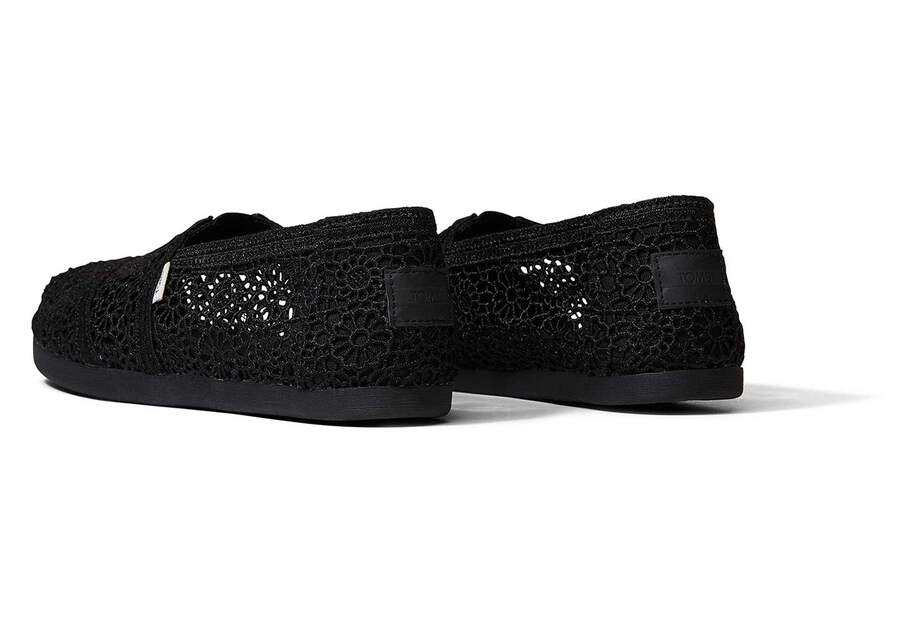 Black Women's Toms Alpargata Moroccan Crochet Alpargatas Ireland | IE281-613