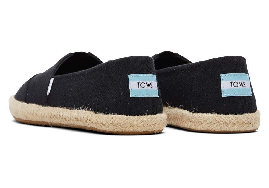 Black Women's Toms Alpargata Recycled Cotton Rope Espadrille Espadrilles Ireland | IE022-723