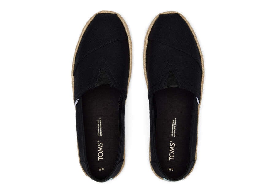 Black Women's Toms Alpargata Recycled Cotton Rope Espadrille Espadrilles Ireland | IE022-723