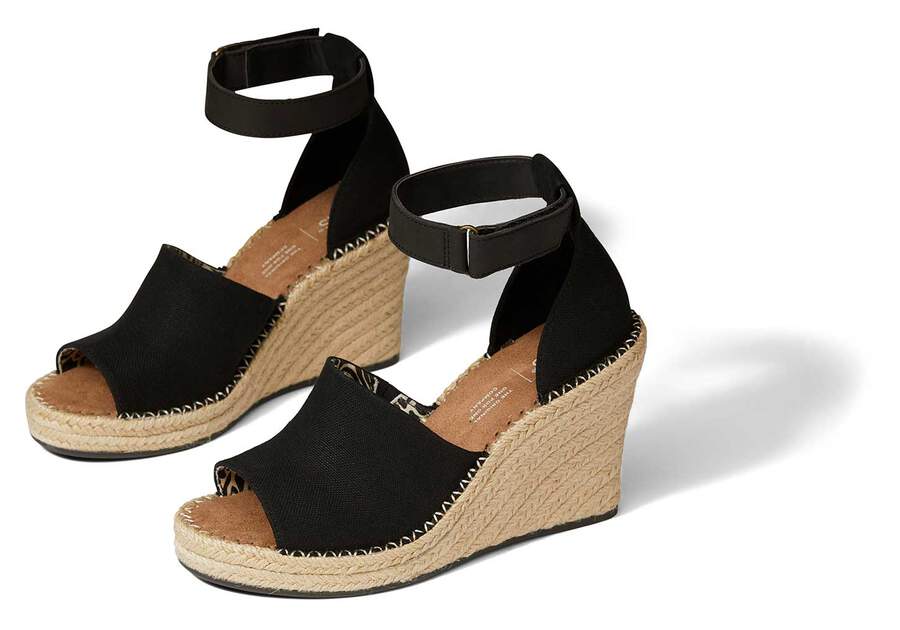 Black Women's Toms Marisol Wedge Heel Heels Ireland | IE779-068