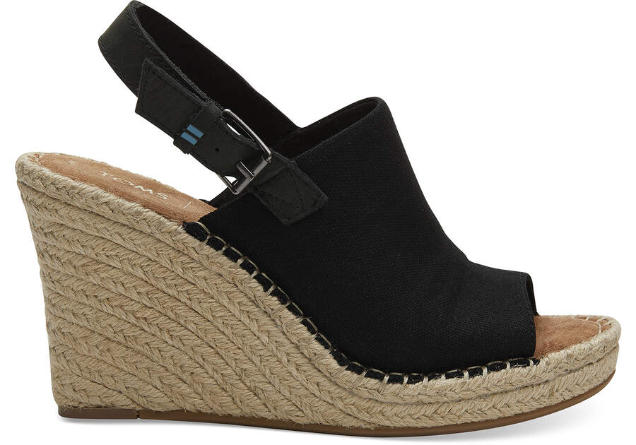 Black Women\'s Toms Monica Wedge Heel Heels Ireland | IE931-796