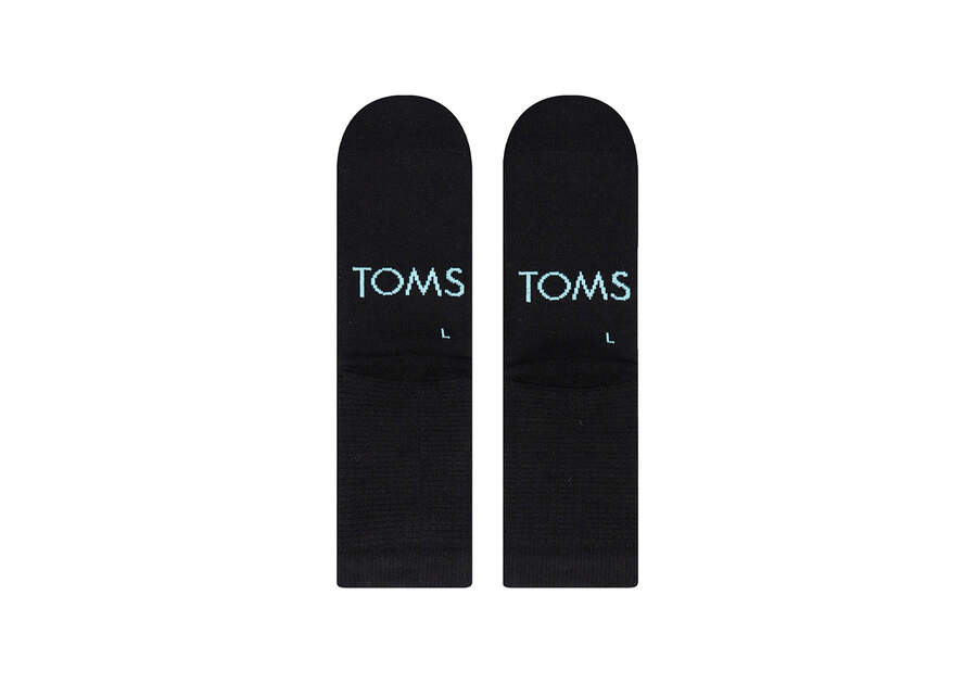 Black Women's Toms Quarter Crew Socks Socks Ireland | IE542-977