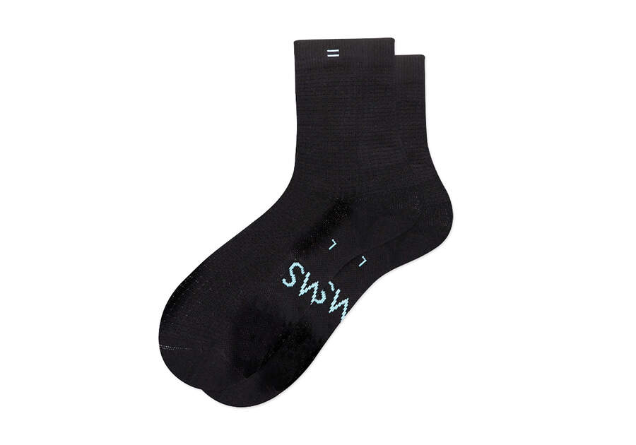 Black Women\'s Toms Quarter Crew Socks Socks Ireland | IE542-977