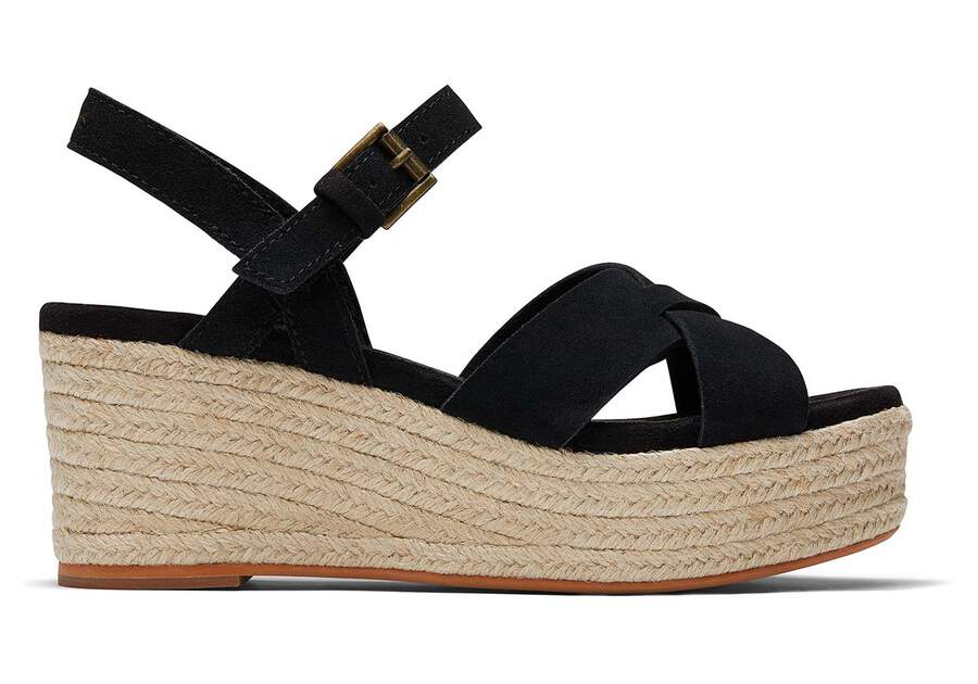 Black Women\'s Toms Willow Platform Sandal Sandals Ireland | IE230-164