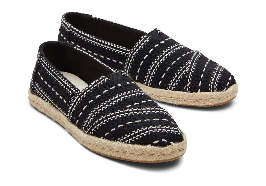 Black Woven Women's Toms Alpargata Chunky Global Woven Rope Espadrille Espadrilles Ireland | IE536-823