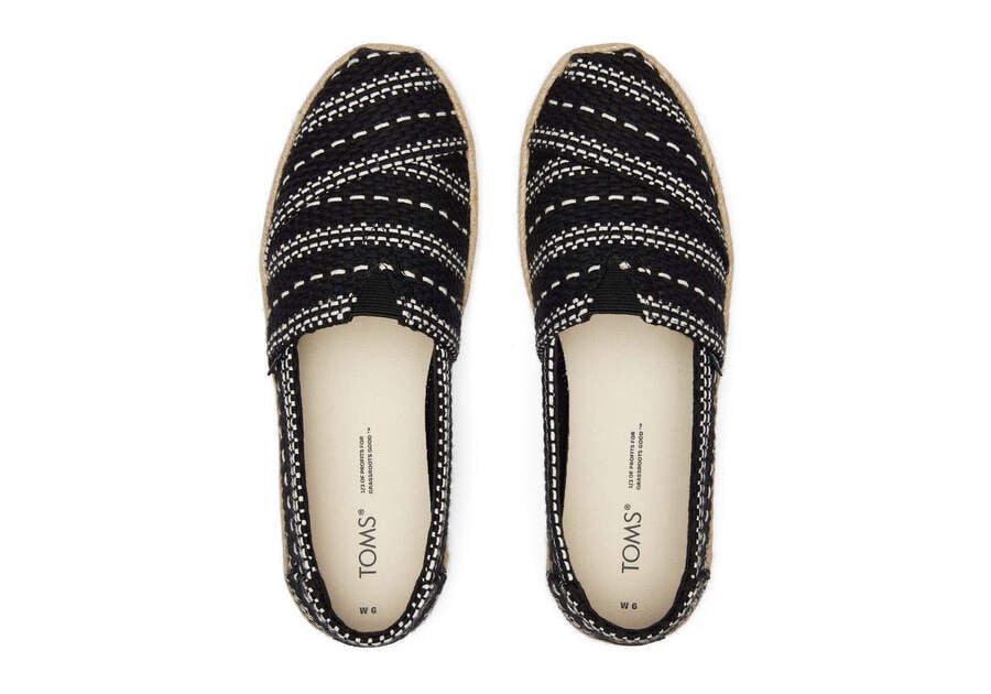 Black Woven Women's Toms Alpargata Chunky Global Woven Rope Espadrille Espadrilles Ireland | IE536-823