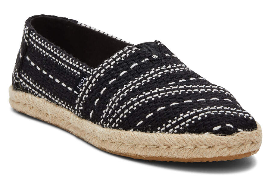 Black Woven Women's Toms Alpargata Chunky Global Woven Rope Espadrille Espadrilles Ireland | IE536-823