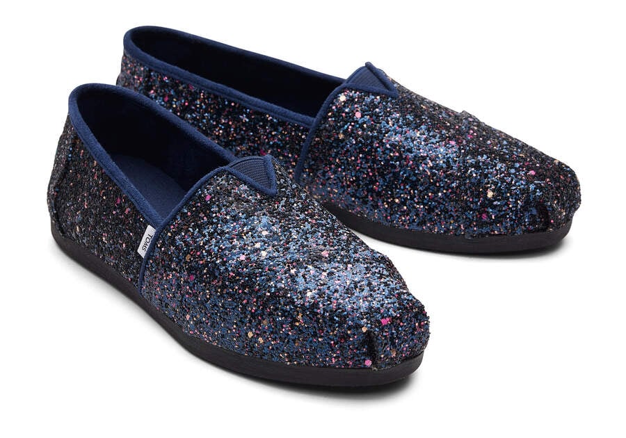 Blue Glitter Women's Toms Alpargata Glitter Alpargatas Ireland | IE860-078