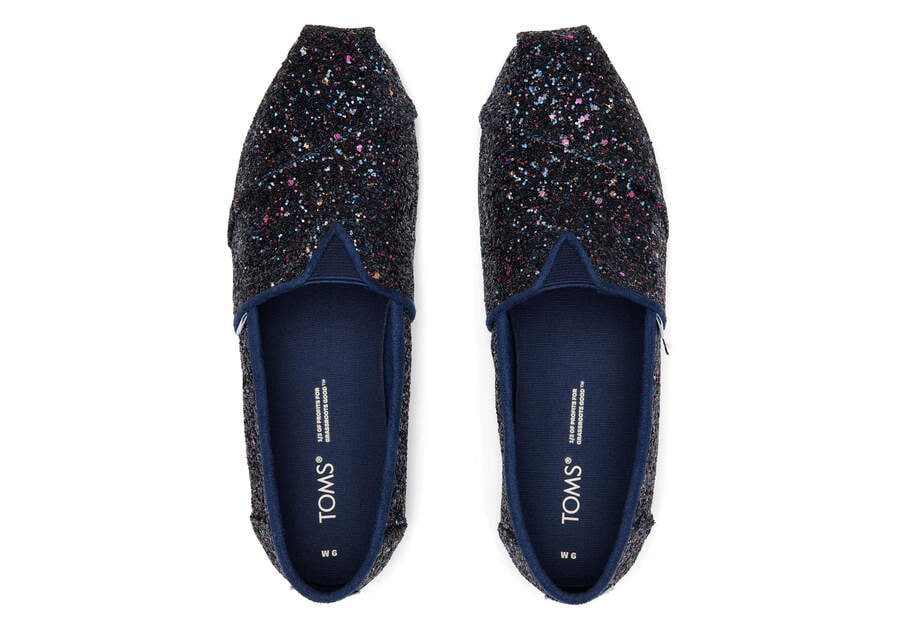 Blue Glitter Women's Toms Alpargata Glitter Alpargatas Ireland | IE860-078