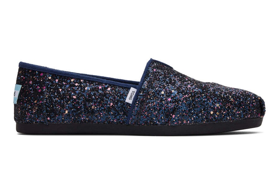 Blue Glitter Women\'s Toms Alpargata Glitter Alpargatas Ireland | IE860-078