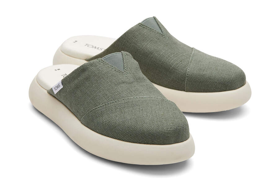 Bonsai Green Women's Toms Mallow Mule Heritage Canvas Mules Ireland | IE259-467