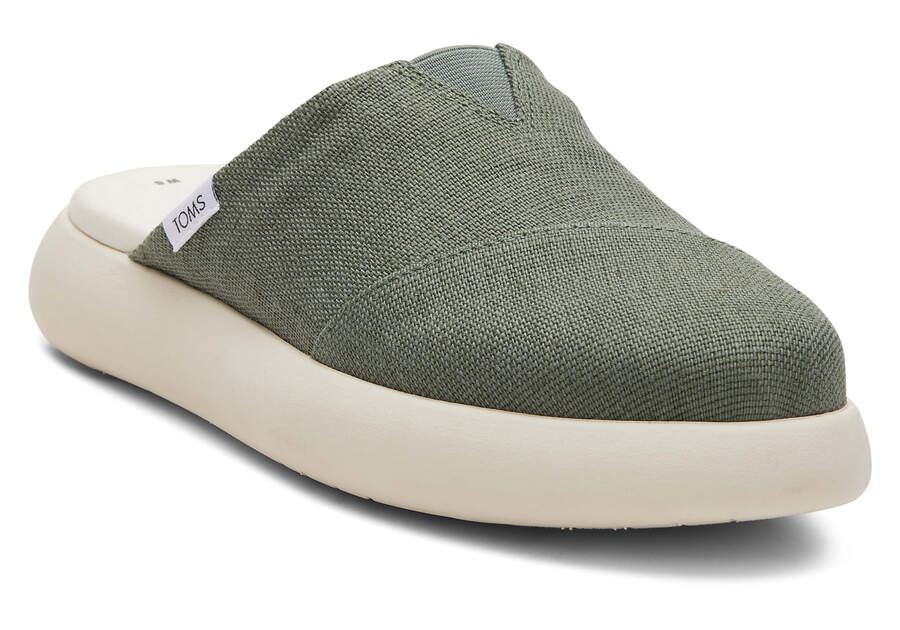 Bonsai Green Women's Toms Mallow Mule Heritage Canvas Mules Ireland | IE259-467