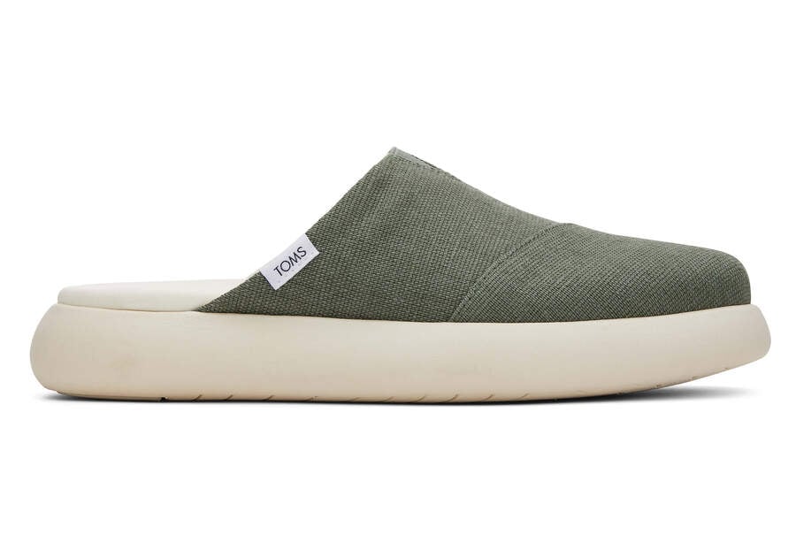 Bonsai Green Women\'s Toms Mallow Mule Heritage Canvas Mules Ireland | IE259-467