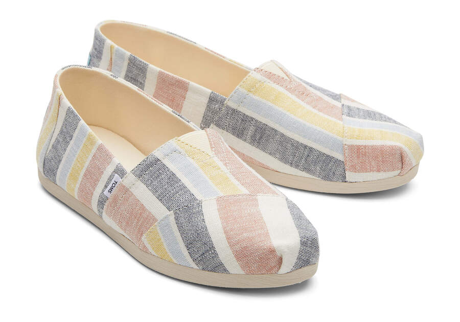 Bright Tan Multi Stripes Women's Toms Alpargata Stripes Alpargatas Ireland | IE607-710