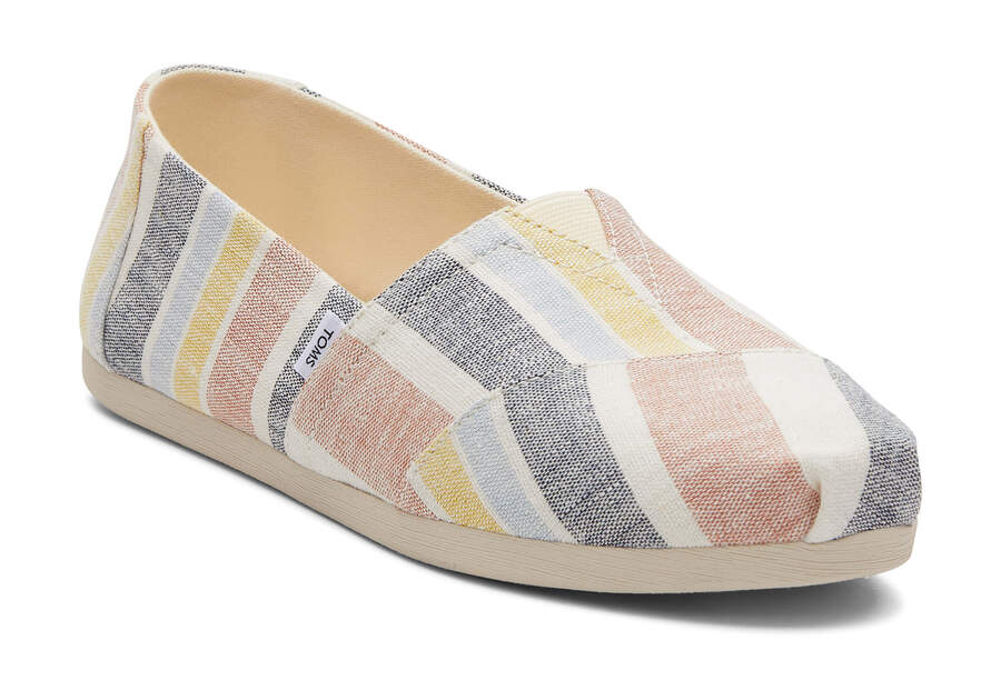 Bright Tan Multi Stripes Women's Toms Alpargata Stripes Alpargatas Ireland | IE607-710