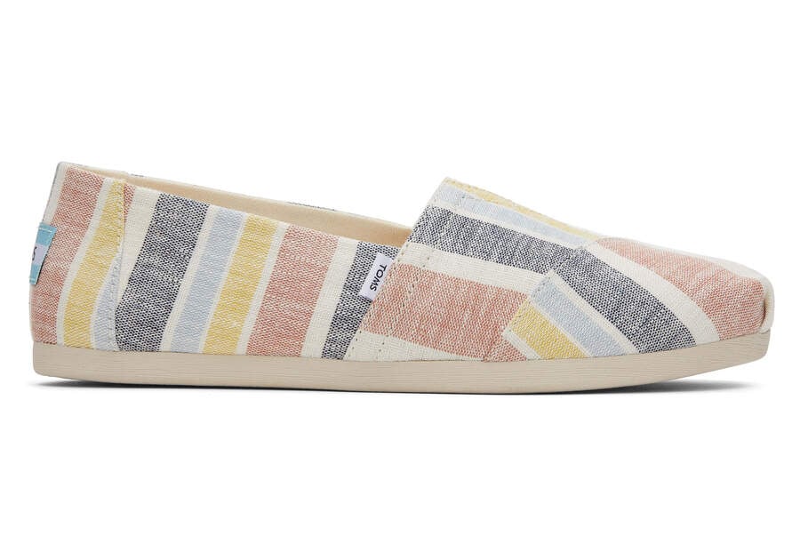 Bright Tan Multi Stripes Women\'s Toms Alpargata Stripes Alpargatas Ireland | IE607-710