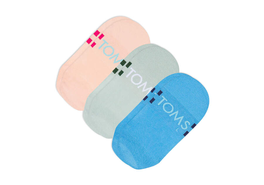 Brights Multi Men's Toms Ultimate No Show Socks Brights 3 Pack Socks Ireland | IE432-037