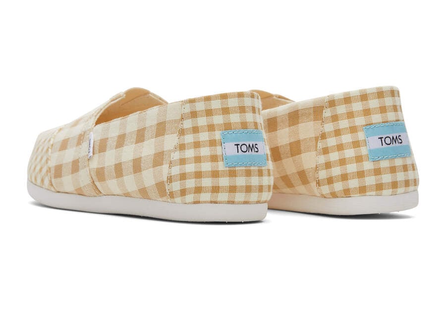 Buck Brown Gingham Women's Toms Alpargata Gingham Alpargatas Ireland | IE540-728