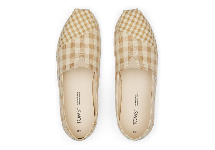 Buck Brown Gingham Women's Toms Alpargata Gingham Alpargatas Ireland | IE540-728