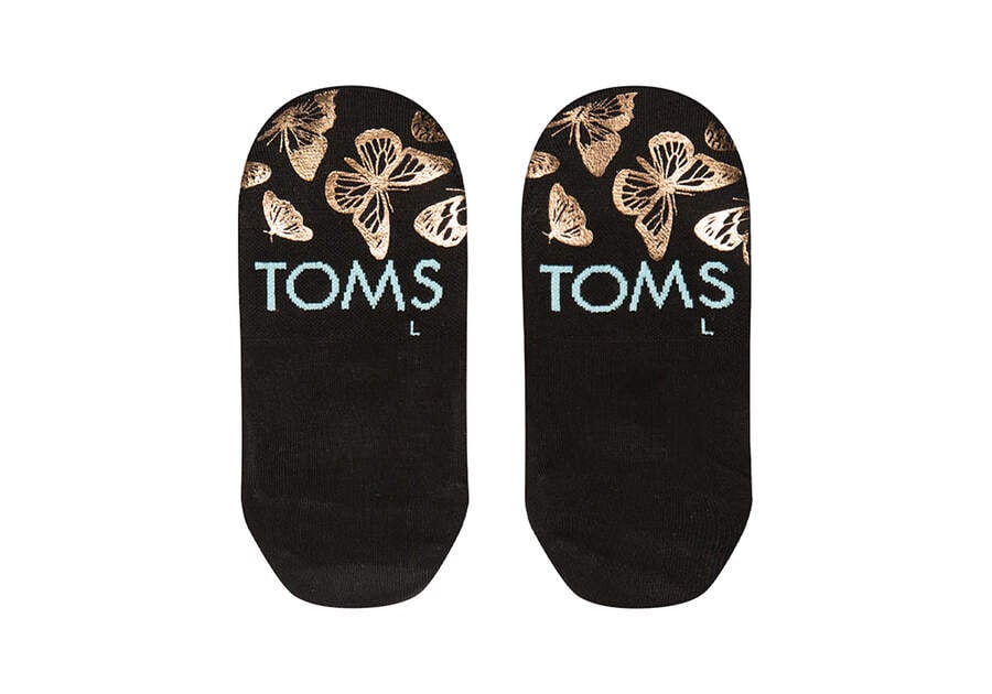 Butterfly Women's Toms Ultimate No Show Socks Foiled Butterflies Socks Ireland | IE091-113