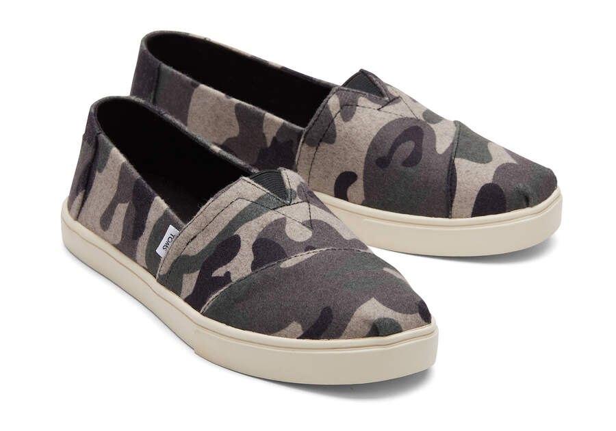 Camo Felt Women's Toms Alpargata Cupsole Slip On Sneakers Ireland | IE829-989